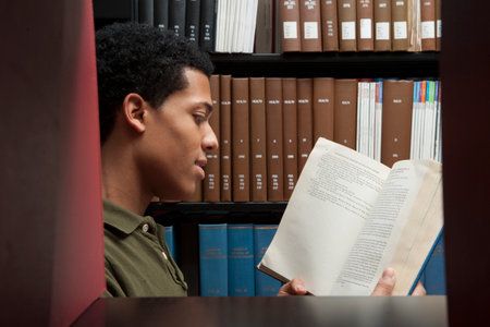 Student in libraryの写真素材