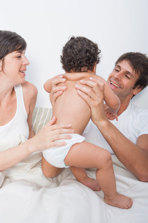 Hispanic family with baby
