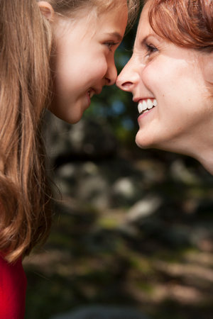 Portrait of mother and daughter togetherの写真素材