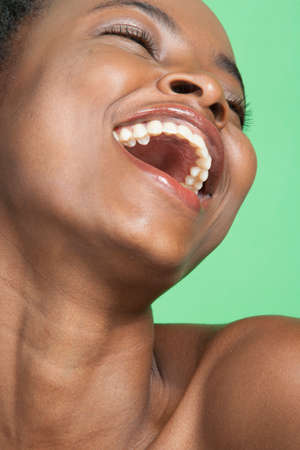 Beauty portrait of young woman in studio