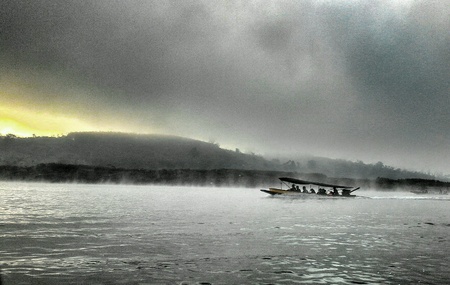 Boat fog morningの素材