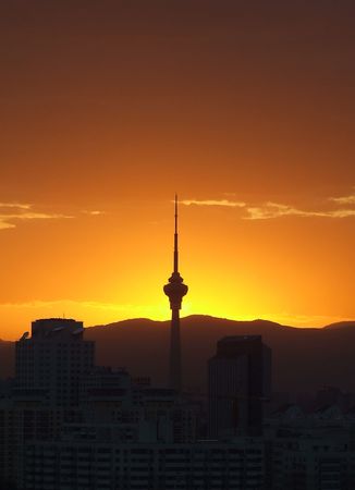 a sight of TV towerの写真素材