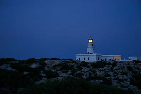 Far de Cavalleria, in Minorca. Moments after sunset.の写真素材