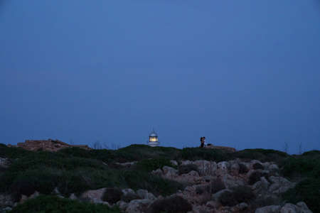 Far de Cavalleria, in Minorca. Moments after sunset.の写真素材