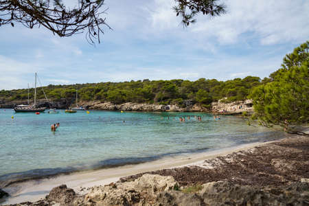 Cala Turqueta, Menorca. September 2021. Paradise beach on the island of Menorca. Perfect place to relax and enjoy nature in summer.のeditorial素材