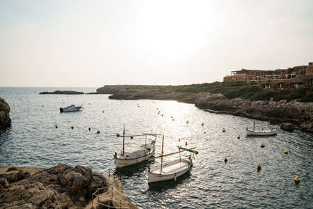 Binibeca, Menorca. September 2021. Nice town on the island of Menorca. Coastal town with all the houses painted white.のeditorial素材