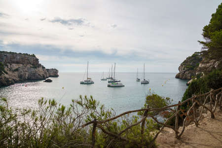 Cala Macarelleta, Menorca. September 2021. Paradise beach on the island of Menorca. Perfect place to...