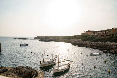 Binibeca, Menorca. September 2021. Nice town on the island of Menorca. Coastal town with all the houses painted white.のeditorial素材