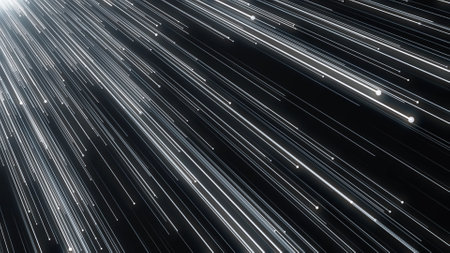 Abstract background with circles and lines. Different shades and thickness. 3d illustrationの写真素材