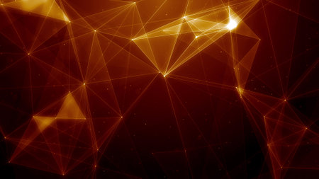 Abstract polygonal space low poly dark background with connecting dots and lines. Connection...