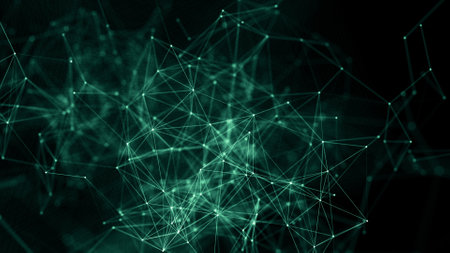 3D rendering of abstract digital background with connection lines and dots. Network connection...