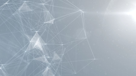 Abstract polygonal space low poly dark background with connecting dots and lines. Connection...