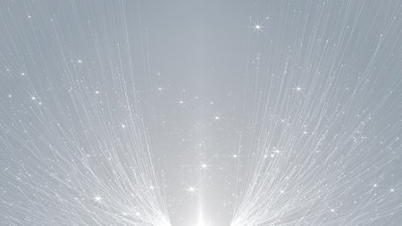 Abstract background with lines, dots and stars. 3d rendering, 3d illustration.の写真素材