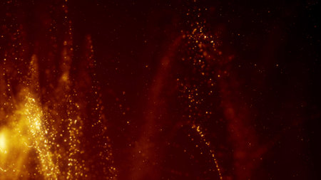 Abstract background with golden particles. 3d rendering, 3d illustration.