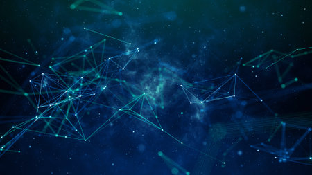 3d rendering of abstract digital background with connecting dots and lines. Network conceptの写真素材