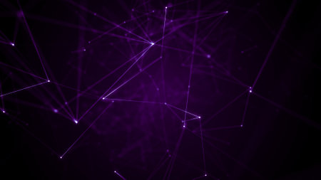 Purple abstract background with connecting dots and lines. 3D renderingの写真素材