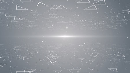 Futuristic technology background with geometric shapes and glowing lines. Vector illustration.
