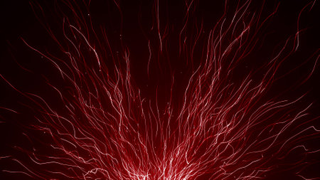 Lightning in the dark, abstract background, red and white.