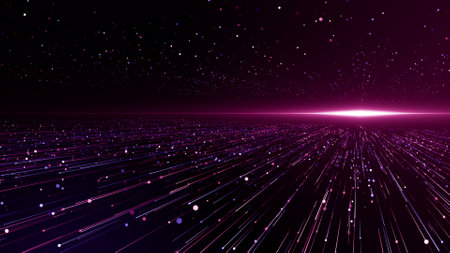 Abstract background with particles and lines. Vector illustration for your design.