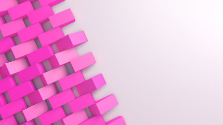 Abstract 3d rendering of geometric shapes, pastel color background.の写真素材