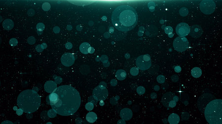 Abstract background with bokeh defocused lights and stars in blue colors