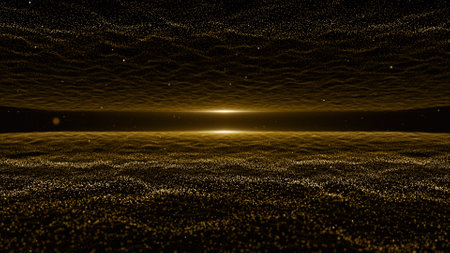 Abstract background of particles and light. 3d rendering, 3d illustration.