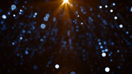 Abstract background with bokeh defocused lights and stars. 3d renderingの写真素材