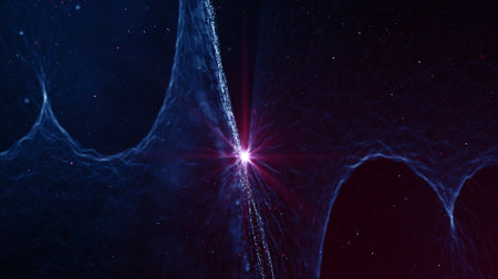 Futuristic abstract background design with glowing particles. Graphic concept for your designの写真素材