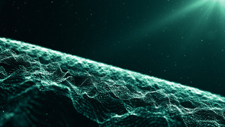Abstract polygonal space low poly dark background with connecting dots and lines. Connection structure. 3d renderingの写真素材