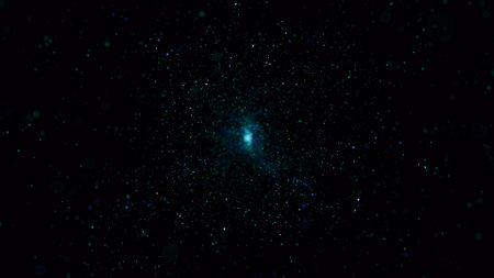 Abstract blue star in the night sky. 3d rendering, 3d illustration.