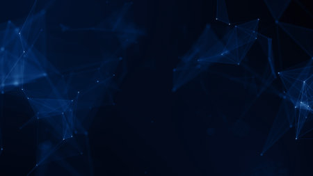 Abstract polygonal space low poly dark background with connecting dots and lines. Connection...