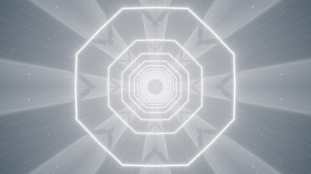 Futuristic technology interface with glowing lines and geometric shapes. Abstract background.の写真素材