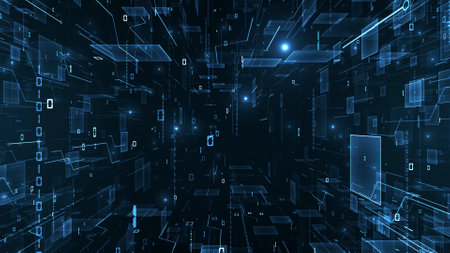 Abstract digital technology background, 3d rendering. Computer digital drawing.