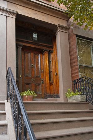 Front Door on Town House in Brooklyn Heights