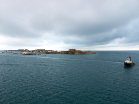 Entrance to King's Wharf Royal Navy Dockyard Bermuda 06/11のeditorial素材