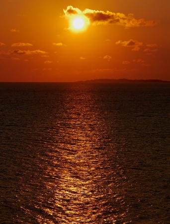 Sun rising in the early morning over the island of Bermuda 06/11の写真素材