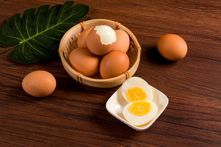 eggs on tableの写真素材