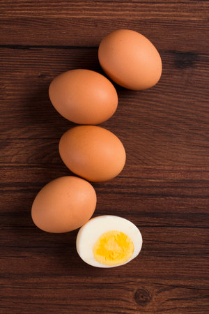 eggs on tableの写真素材
