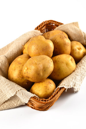 potatoes in a basketの写真素材