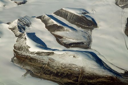 ice covered ridges, Icelandの写真素材