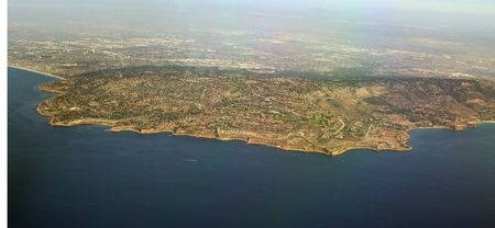 palos verde and point vincente aerial viewの写真素材
