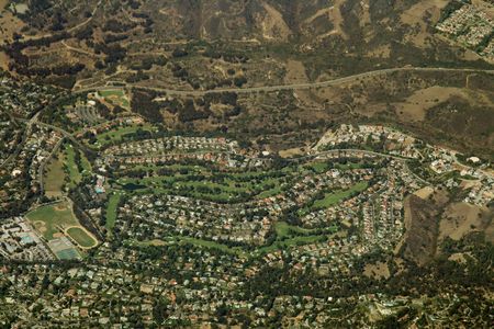 Whole Golf Course aerial viewの写真素材