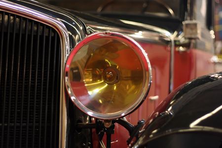 antique automobile light on an old car