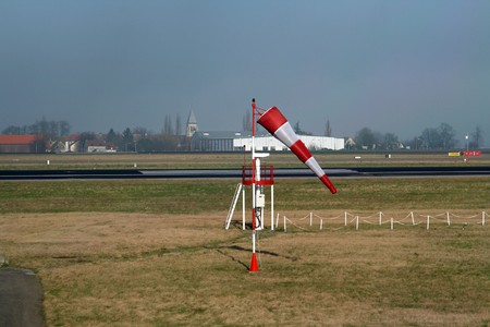 windsock on Paris charles de gaulles airportの写真素材