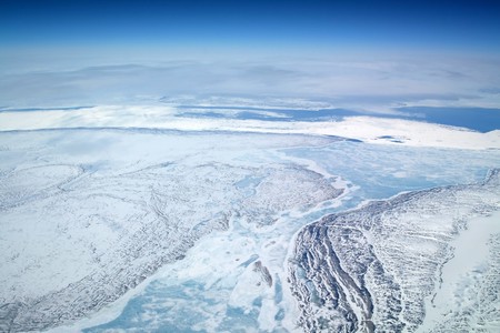 ice valley landscape in greenlandの写真素材