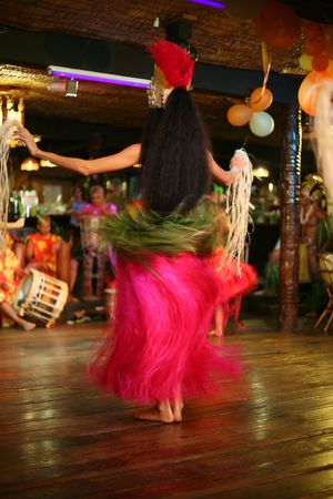 exotic tahitian dance in a clubの写真素材