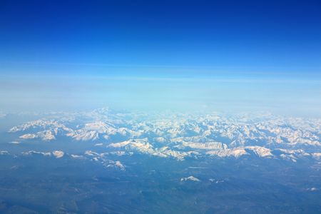 snow mountains in french alpsの写真素材