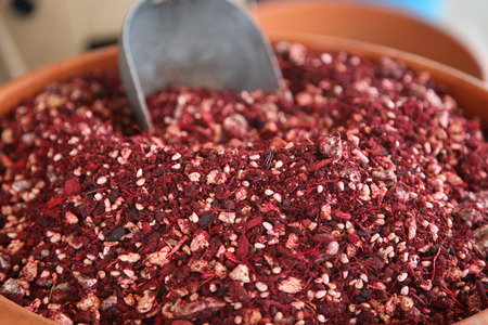red spices in a arabic marketの写真素材