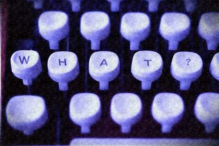 Typewriter illustration - what?の写真素材