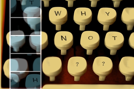 Typewriter illustration - why not?の写真素材